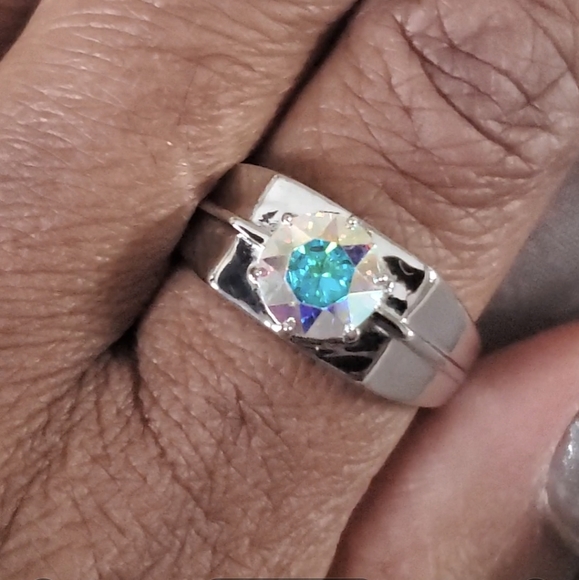 Swarovski Other - Men's Aurora Borealis Swarovski Crystal platinum bond